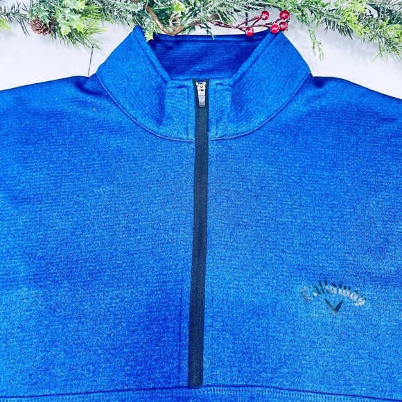Men's Callaway Half Zip Blue Pull Over - Picture 3 of 7